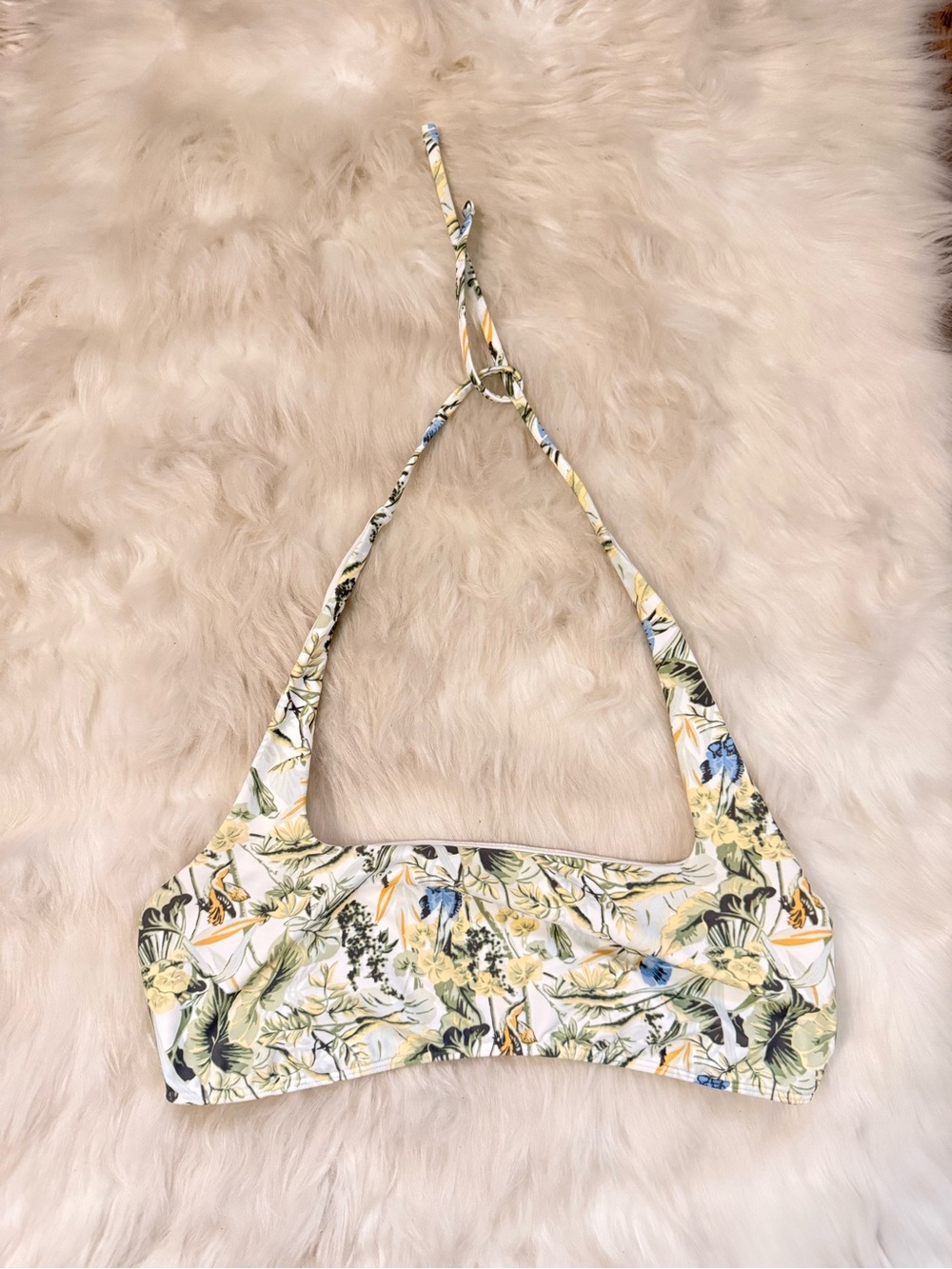 Abercrombie & Fitch Floral Halter Bikini Top - Yellow, Green & Blue